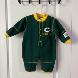 Vintage Green Bay Packers Fleece Sleeper- 6-9 Months
